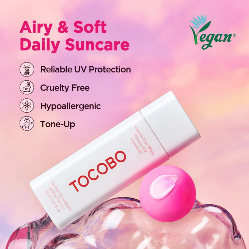 Tocobo – Vita Tone Up Zonnecrème SPF50+ PA++++ – Verstevigende crème met filter – 50 ml